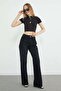 Chain Belt Detailed Palazzo Jeans - 4
