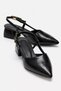 Women's Buckle-Strapped Open-Back Heeled Shoes Black Yanki̇