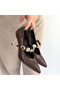 Conne Brown Skin Stiletto Shoes - 4