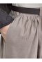 Seniha Gathered Double Pocket Belted Skirt-Pa203 Mink - 4
