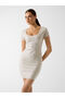 Wool blend rhinestones dress