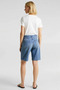Women's High Waist Bermuda Straight Denim Pipe Leg Short Length Rigid Woven Summer Season Modern - 5