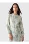 Lcwaikiki Classic Ruffled Crew Neck Patterned Dress - 2
