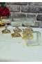 Mimoza Real Gold-Plated Detailed Cast Iron Footed Presentation Set of 6 - 225 Cc Magnolia&Ice Cream - 3