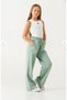 Girl's Stone Detailed Wide-Leg Black Sweatpants – Comfortable & Stylish Design 7836-4Y - 4