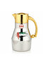 Red Home Vacuum Flask 1 L– Silver & Gold with UAE Flag Design