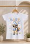Children's T-Shirt with Lettering and Baby Print, 100% Cotton Short Sleeve T-Shirt - 3