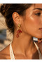 Sea-Themed Coral Star Figured Gold Women's Earrings with White and Red Color Options, Stylish Summer Design - 4