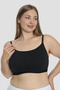 2 Pieces Black Women's Breastfeeding Half Tank Top Bustier with Rope Straps Lycra - 5