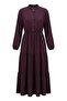 Half Buttoned Elastic Waist Dress 0276-02 Plum - 5