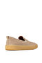 Men's Genuine Suede Beige Loafer Shoes - 2