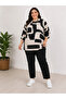 Plus Size Patterned Lace-Up Tunic Blouse - 8