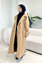 Dima Back Button Detailed Trench Coat - Camel - 3