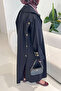 Dima Trench Coat with Back Button Detail - Black - 8