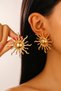 Gold Sun Model Women's Earrings Large Size Stylish Design Earrings