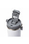 900ml Double Wall Stainless Steel Tumbler with Handle & Straw Lid | Vacuum Insulated Travel Mug with Sticker Set – White - 2