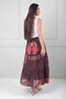 Women's Elastic Waist Lined Floral Pattern Ruffled Midi Skirt - 4
