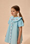 Mushroom Embroidered Dress Blue - 6