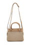 Women's Crossbody Bag with Fixed Strap Design Noir Linen Beige - 4