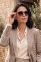 Women's Uv400 Oval Black Gradient Glass Sunglasses Gold Sap Wp25-37 C2 - 4