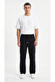 Men's Black Wide Leg Baggy Sweatpants with Side Piping and Back Pocket Detail - 2