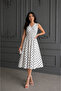 Polka Dot V-Neck Sleeveless Dress - 2