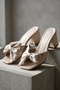 Sono Mink Satin Bow (7 cm) Heeled Daily Use Slippers - 6