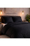 Luxury Striped Double Satin Duvet Cover Set |   Silky Soft Texture |   Stylish & Minimalist Design - 2