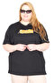 Mode XL Real Big Size Women's T-Shirt Bis Yaka Never U26125 Black - 4