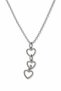 Unisex Necklace with Triple Heart Figure – Minimal Metal Look Chain Necklace - 2