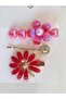Brooch - Set of 3 Red Flower Brooches - 3