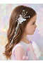 White Embellished Butterfly Hair Clip with Tassels - 2