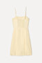 Women's Yellow A-Form Mini Linen Dress - 2