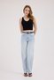 Women's Light Blue Snow Wash Straight Fit Jean Pants – High Waist Lycra Long Length Denim - 4