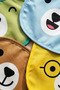 Set of 4 Cute Teddy Bear Character Waterproof Baby Bibs - Stain-Resistant, Velcro Baby Bibs - 4