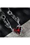 Gothic Skeleton Hand Detailed Red Heart Grunge Punk Y2K Alternative Style Necklace - 3