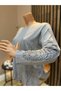Women's Light of the Night Patterned Laser Cut Mother's Combed Cotton Blouse for Middle Ages and Above - 3