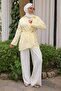 Yellow Front-Tie Kimono with Bronchial Detail - 2