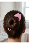 Pink 12 cm Bone Hairpin Bun Hairpin with Cat Figure – Large Size Hair Collection Hairpin - 2