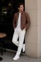 Men's Regular Summer Striped Shirt & Regular Linen Trousers 2-Piece Set