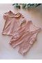 Baby Girl Daisy Pocket Gofre Salopet Jumpsuit 2-Piece Set - 100% Cotton - 3