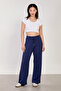 Women's Modal Sweatpants with Elastic Waist - Navy Blue - 3