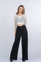 Women's Summer Black High Waist Luvina Premium Linen Trousers Casual Daily Office Stylish 30399