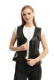 Black 132 Natural Leather Women's Leather Vest - 3