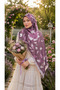 Mineşarpt Lavender Garden Series Floral Lilac Color Soft Cotton Shawl – Special Design