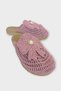 Bow Tie Detail Straw Weave Women's Slippers Pudra - 4