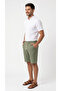 Men's Khaki Linen Muslin Shorts Lightweight Casual Thin Fabric with Back Pockets - 5