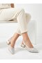Women's Silver Thick Heel Comfortable Fit Heeled Ballerina Shoes - 2