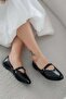 Siena Pim Detailed Matte Patent Leather Ballerinas Black - 2