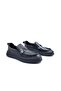 Genuine Leather Laceless Black Color Memory Foam Men's Shoes Loafer - 6